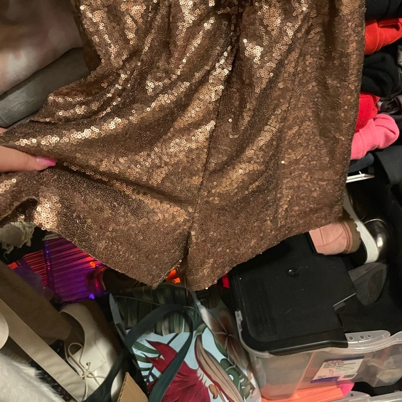 JUST FAB - sequinned bronze ROMPER - Picture 3 of 3